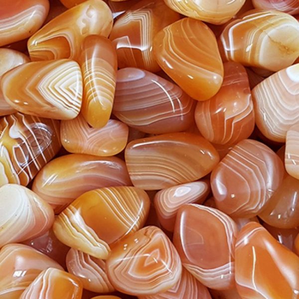 Close up of Carnelian Banded Agate