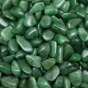 Close up of Med Green Aventurine tumble stone