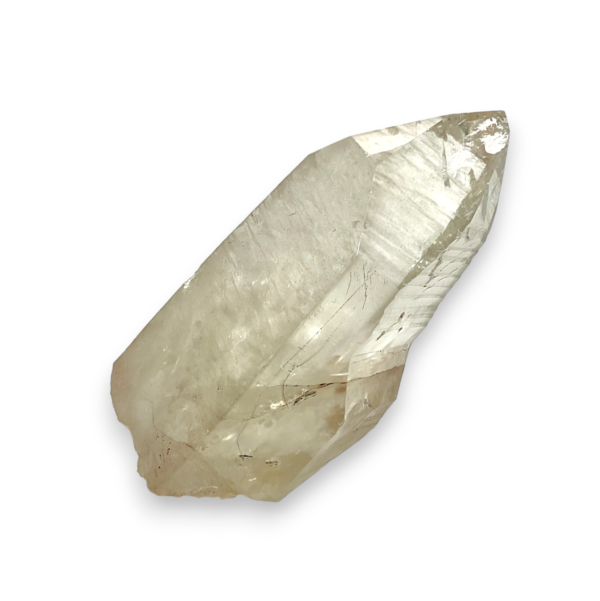 One Lemurian Aqua Point XL (A) - extra large quartz point with striations and