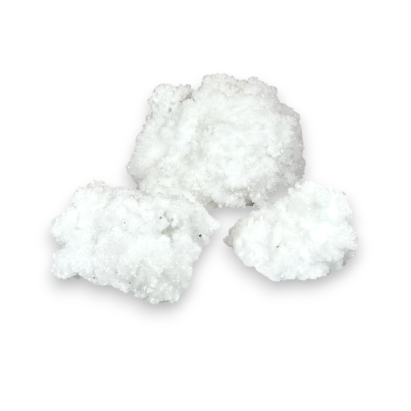 Group of Rough Aragonite (White) - pure white rock in coral like formations - on a white background.