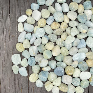 Example of aquamarine A Grade tumble stone - Blue with other shades of light / baby blue